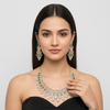 Emerald Zircon Choker Necklace Set - 24K Gold Plated Bridal Jewelry