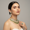Evergreen Radiance Emerald Diamond Choker Set - Contemporary Bridal Jewelry