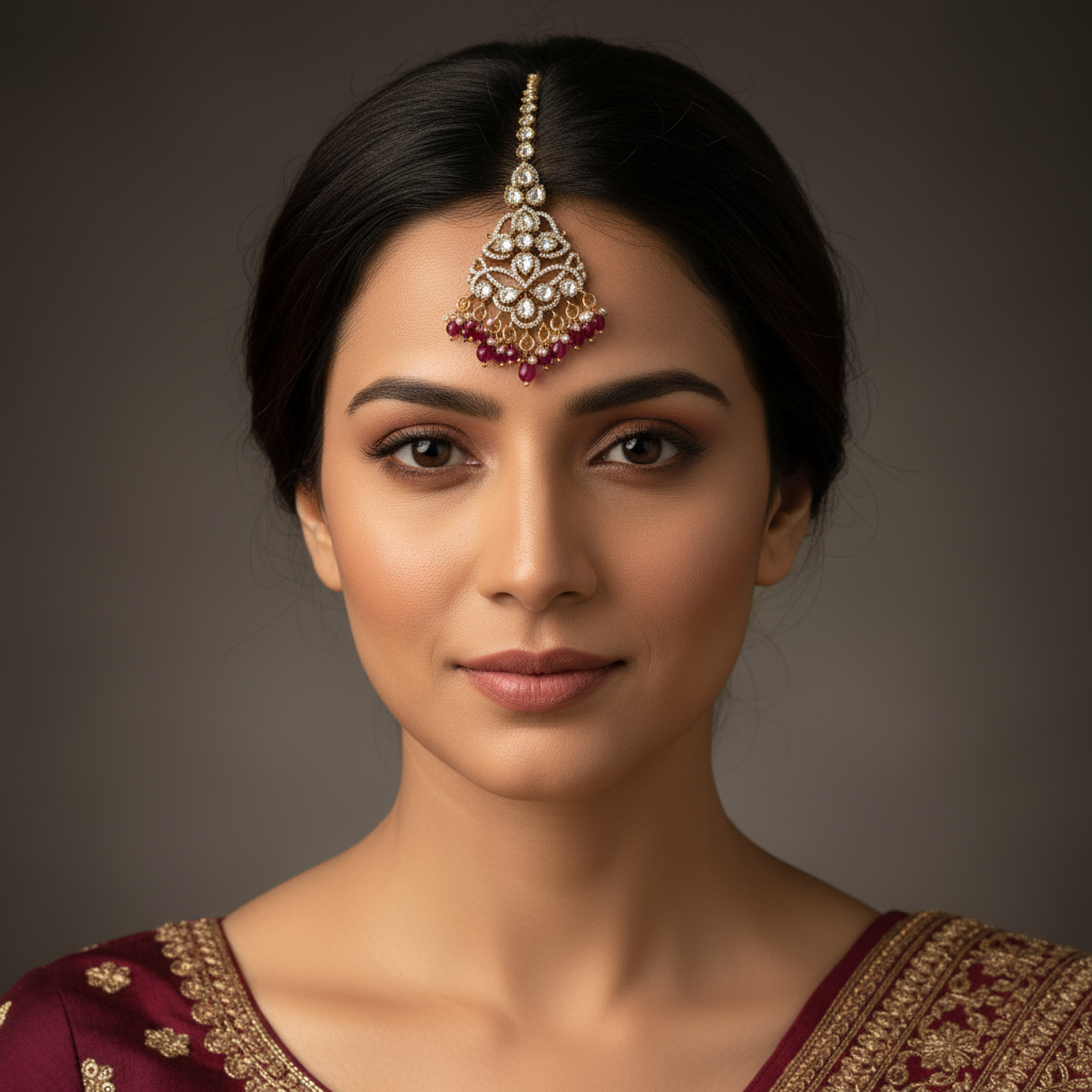 Exquisite Victorian Kundan Maang Tikka