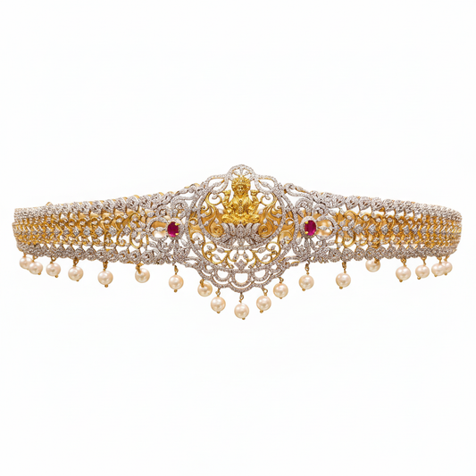 Goddess Lakshmi American Diamond Vaddanam 