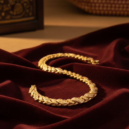 Gold Braided Link Bracelet