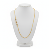 Gold Chain Necklace with Decorative Beads - 24 Inch