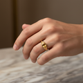 Gold Citrine Solitaire Ring