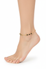 Gold Plated 925 Silver Anklets with Black Beads