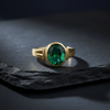 Green Emerald Stone Ring | 24K Gold Plated Panna Ring