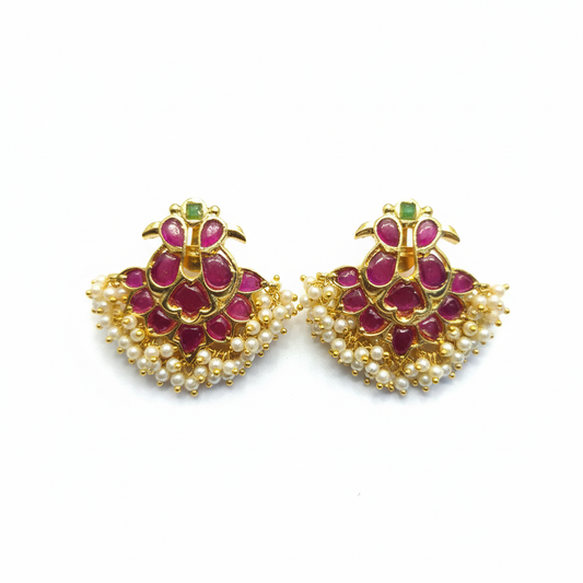 Kempu Gandabherunda Earrings - 