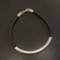 925 Sterling Silver Black Resin Bracelet for Men & Women - Asp Fashion