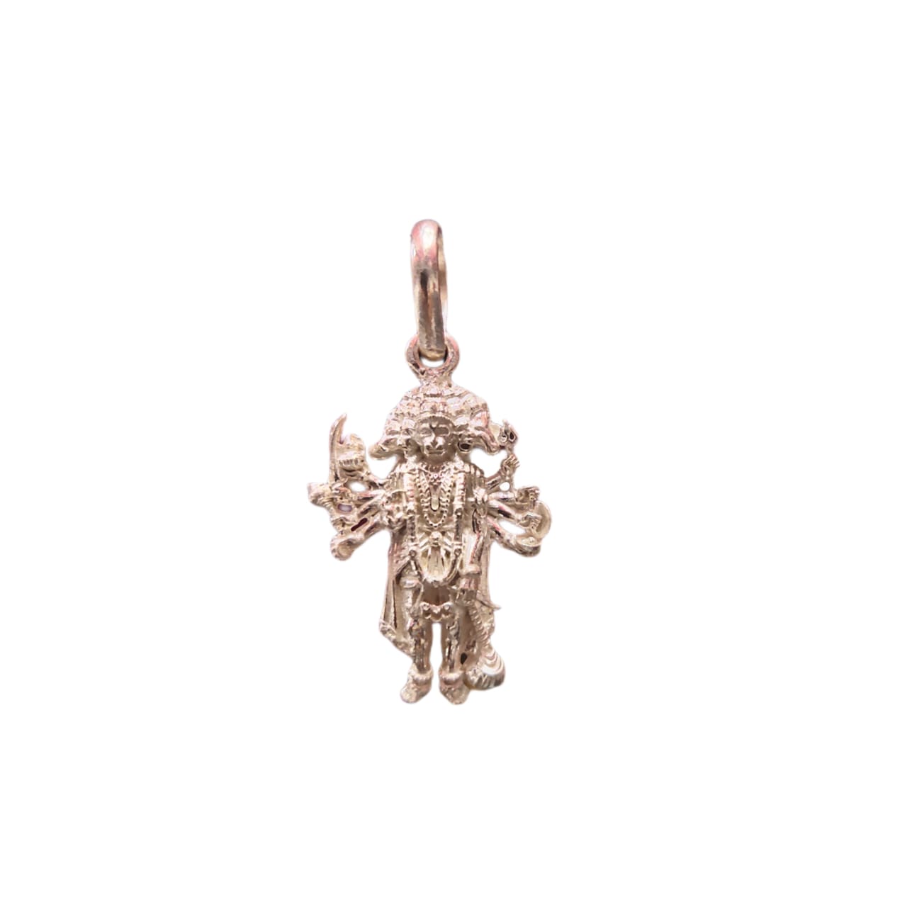 Embrace the Strength and Protection of the Panchmukhi Hanuman with this Stunning Silver Pendant"