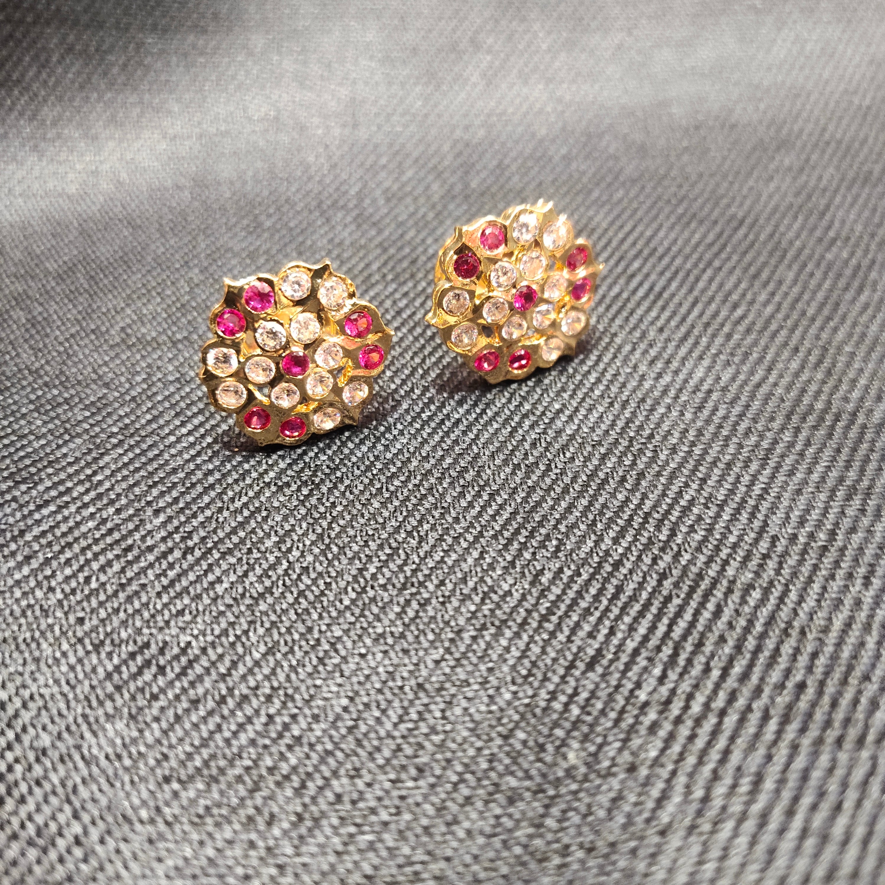 Panchloha Small Kammalu Stud Earrings - Elegant Gatti Chatha Style