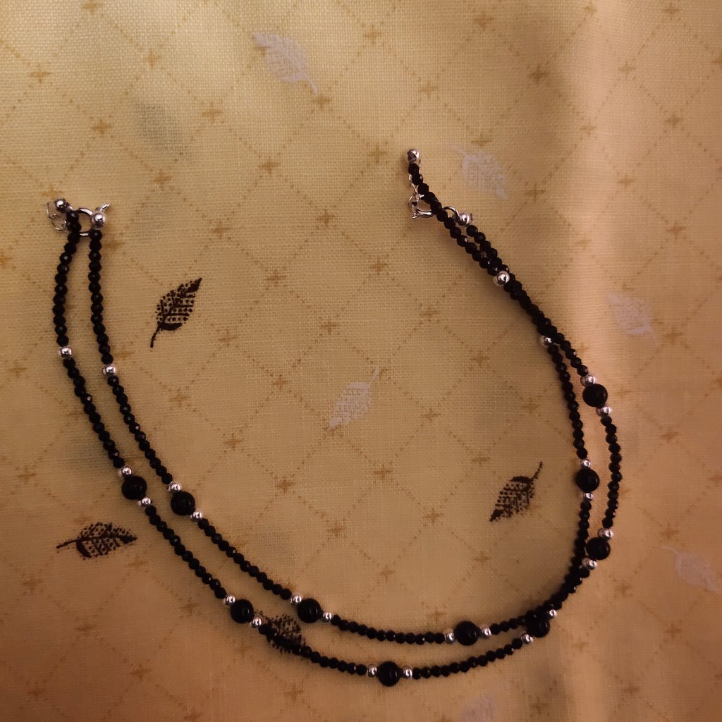 925 Silver Anklets with Black Beads for Women - Elegant Payal