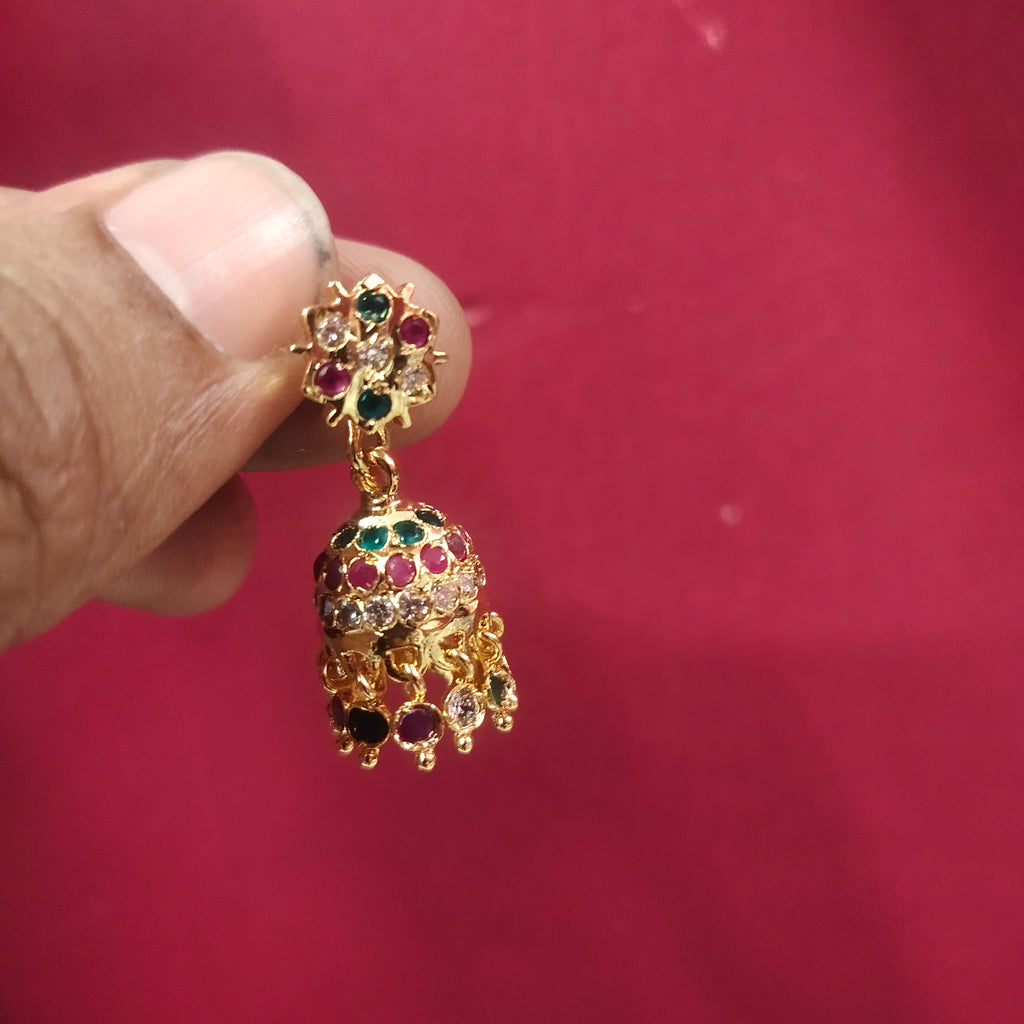 "Graceful Glamour: Exquisite Panchloha Gatti Chatha Kamal Buttalu Earrings Set by Asp Fashion Jewellery"