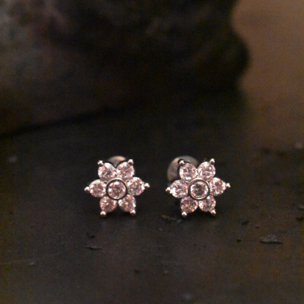 Solitaire Stud Earrings - Classic Diamond Look Design