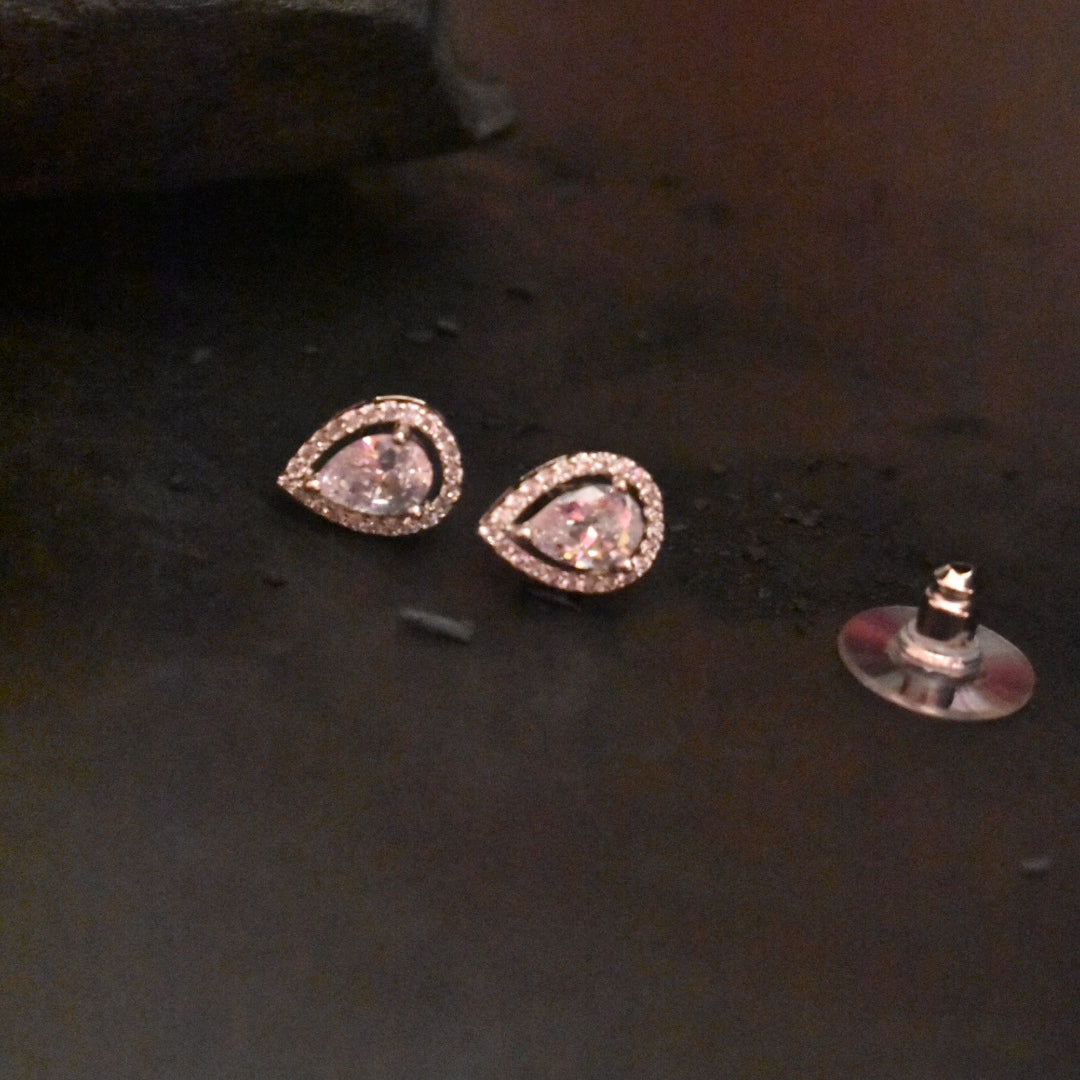 Silver-Plated Teardrop Earrings - Stunning Glisten & Glow Design