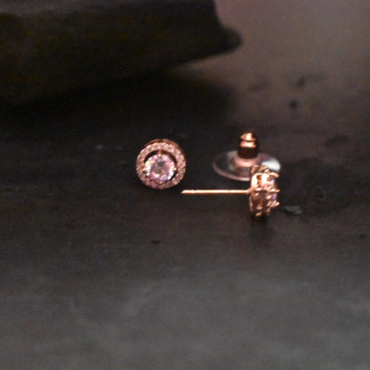 "Glamorous Touch: Rose Gold Stud Earrings for Effortless Elegance"