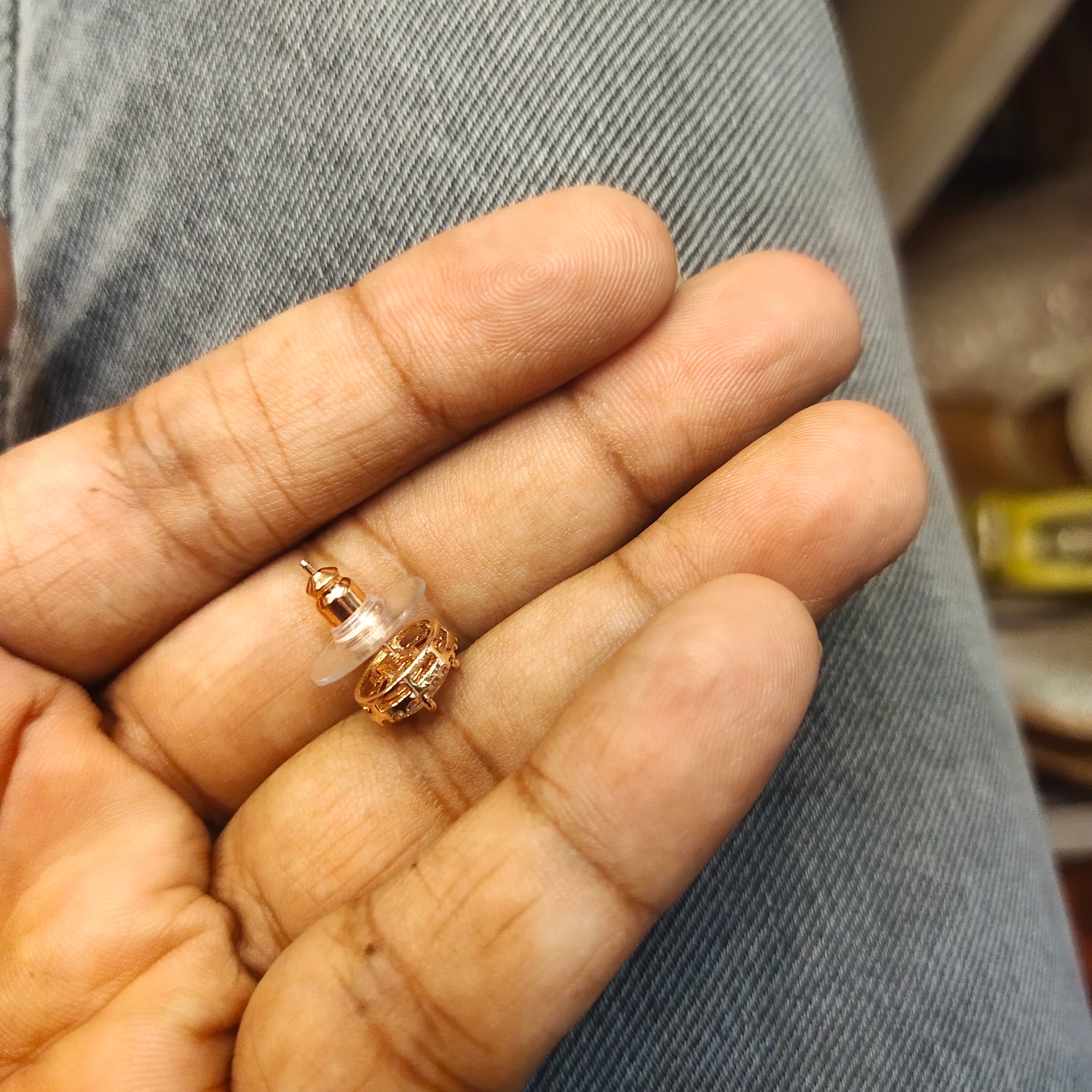 Rose Gold Stud Earrings - Elegant Glamorous Design