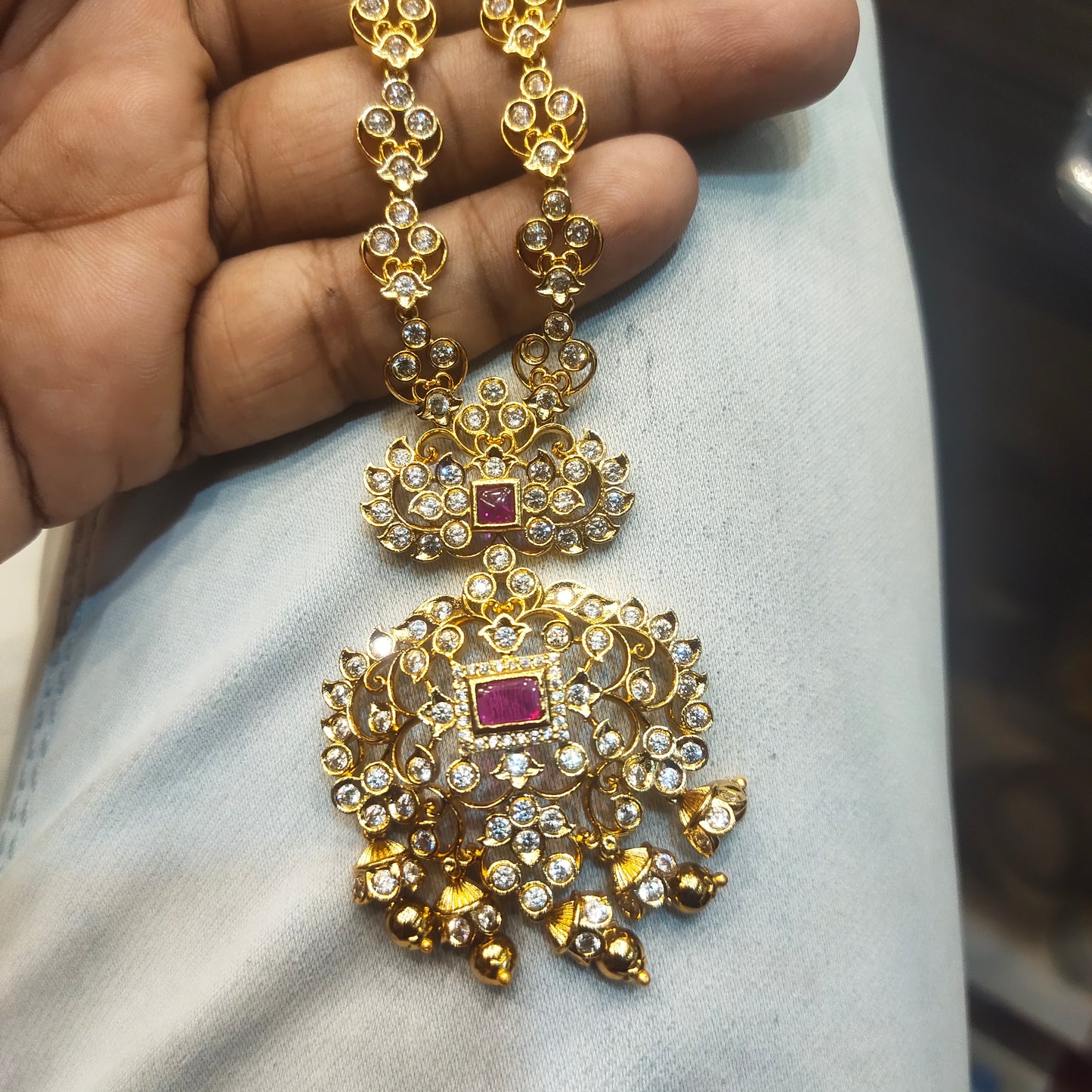 "Dazzle in Style: Elegant Antique CZ Necklace Set by Asp Fashion Jewellery"