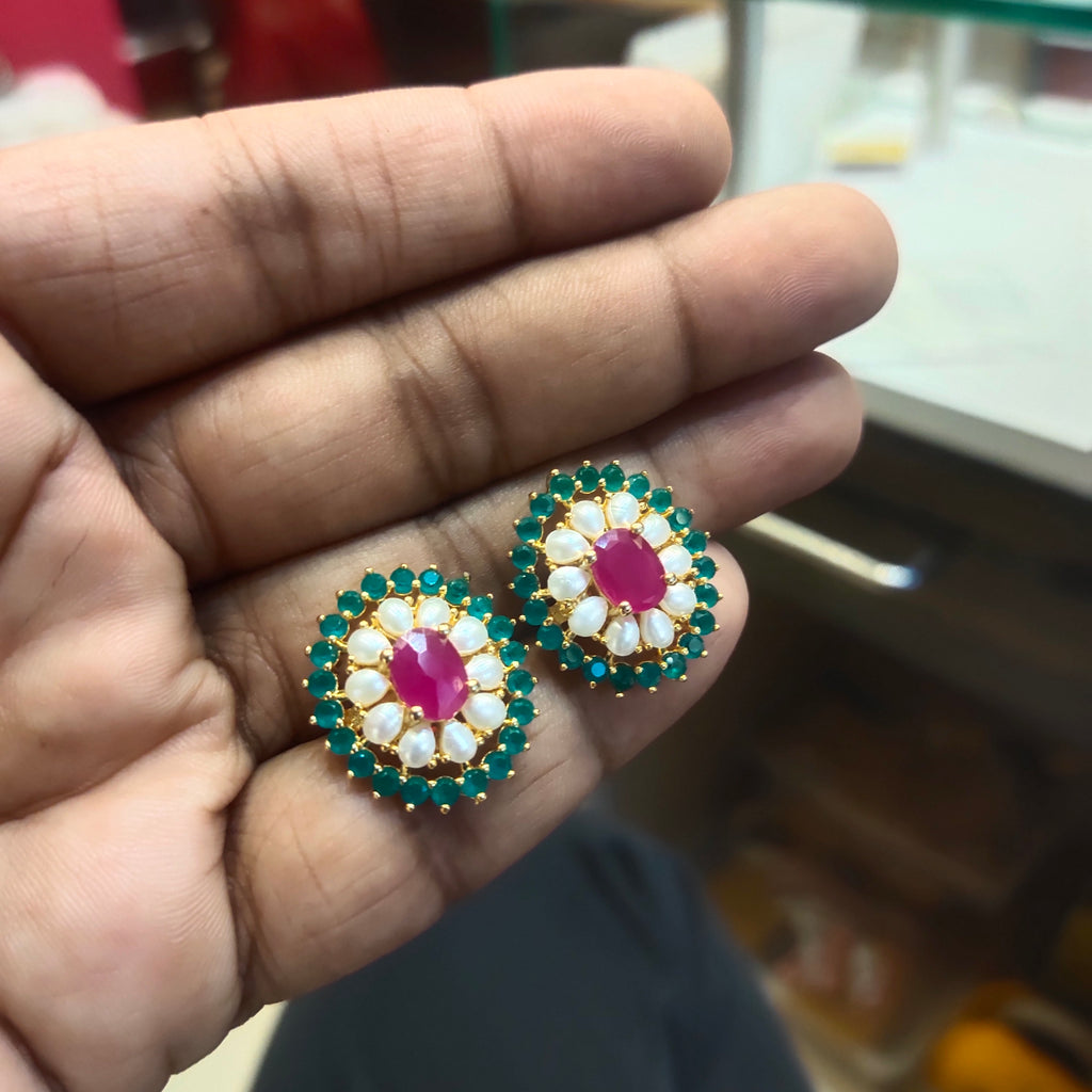 Gems & Pearl Pendant Set - Grace Collection