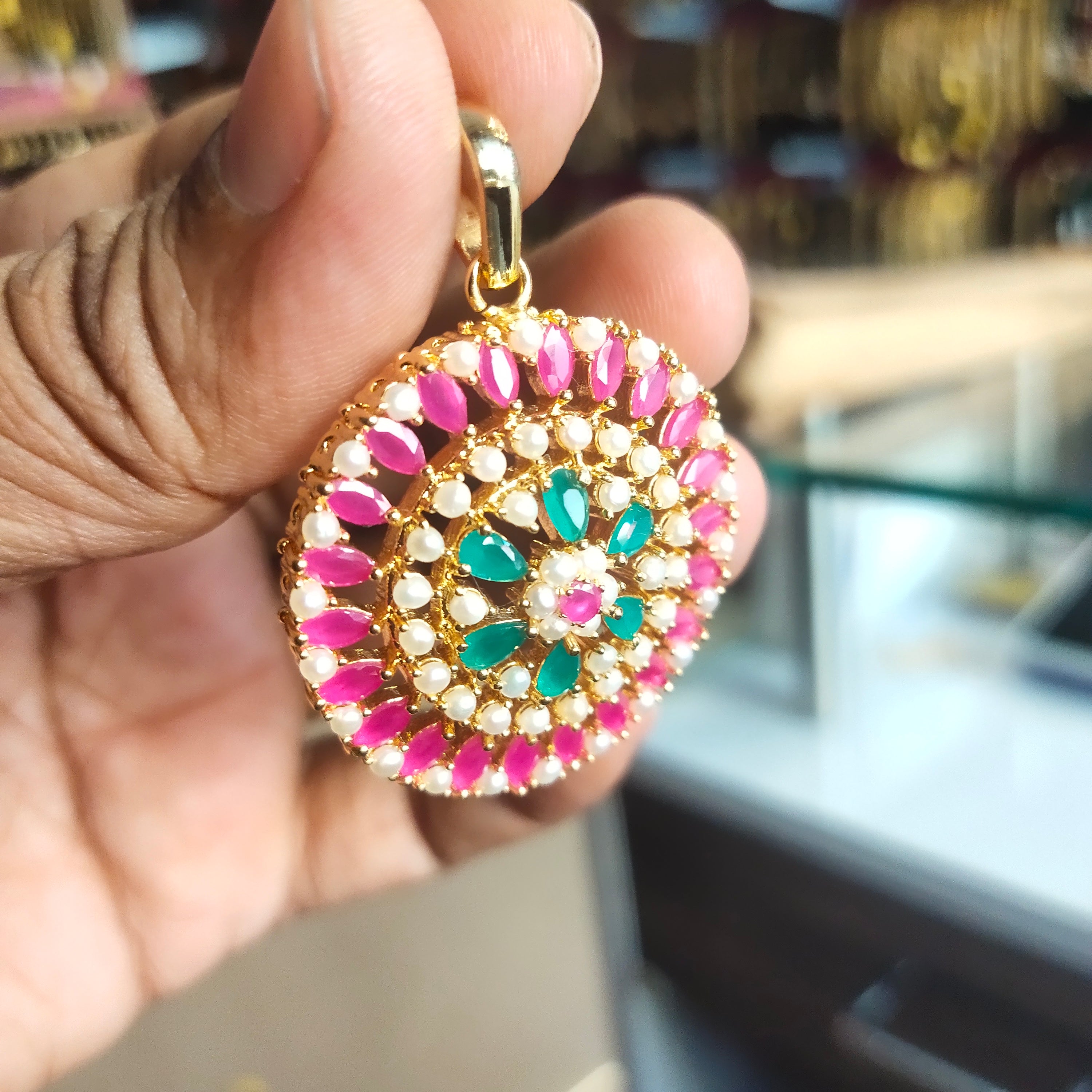 Gems & Pearl Pendant Sets - Glamour Collection