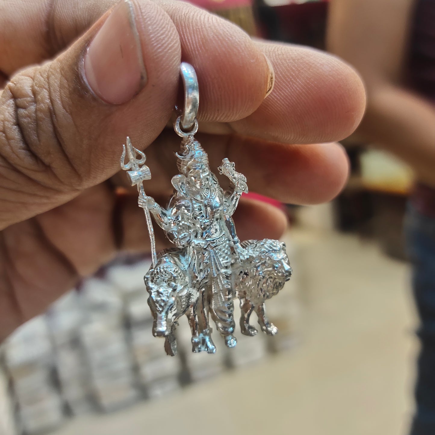 Handmade 92.5 Sterling Silver Hindu God Shiva And Shakti Ardhnarishwar Pendent