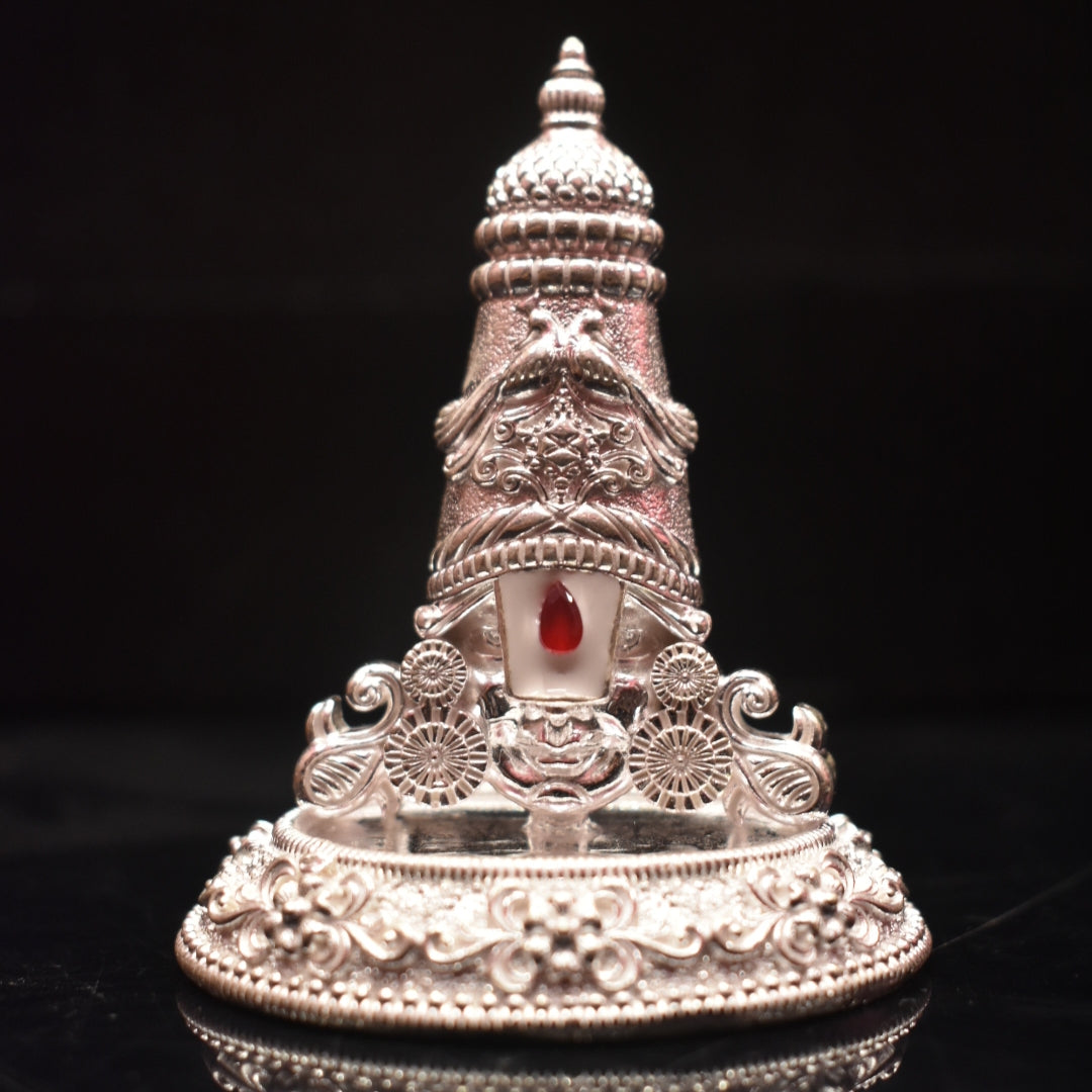 Pure Silver Tirupati Balaji Idol - Handcrafted Venkateshwara Statue