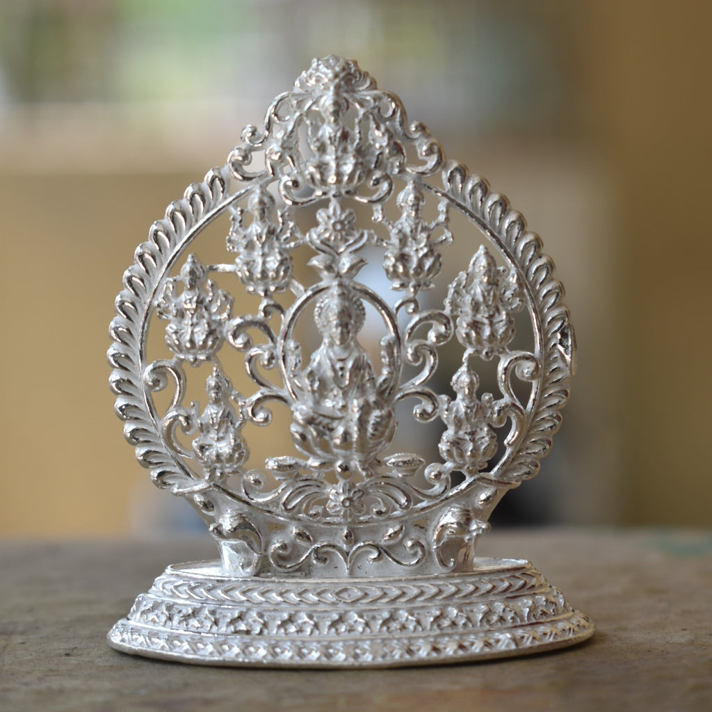Pure Silver Ashtalakshmi Goddess Idol - Handcrafted Eight Lakshmi Statue