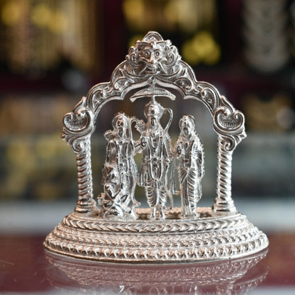 "Shining Devotion: The Pure Silver Sri Ram Darbaar Idol"