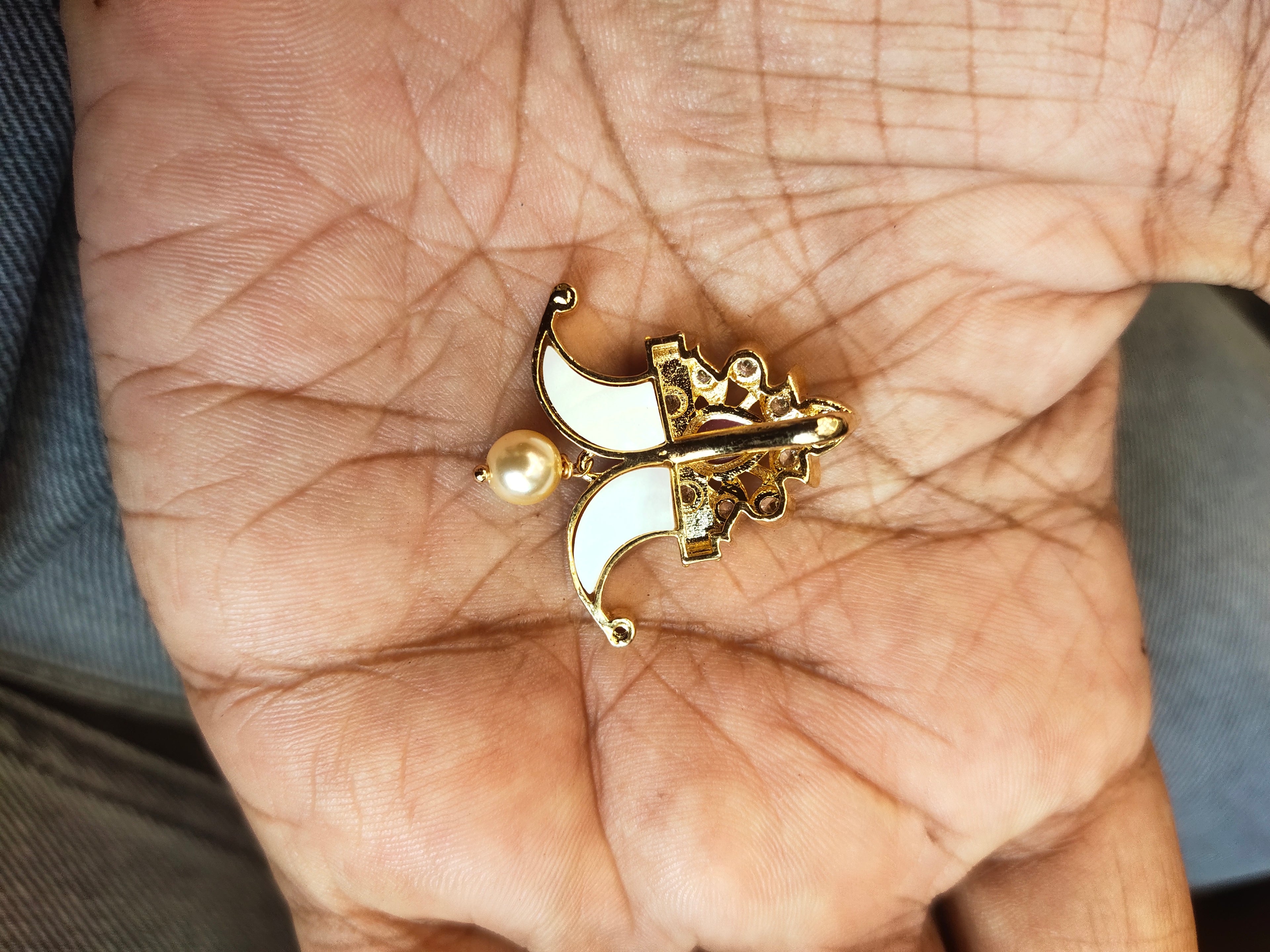 Premium CZ Puligoru Locket for Kids with Pearl Beads - 24K Gold Plated