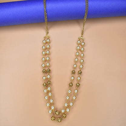 "Pearls of Elegance: The Asp Fashion Two Layered Pearl Necklace"