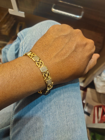"Shine Bright Every Day: 24k Gold-Plated Daily Wear Men's Bracelet by Asp Fashion Jewelry"