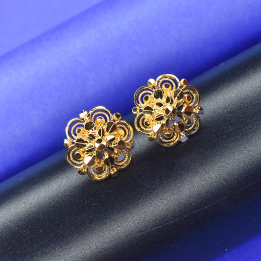 Stunning Gold-Plated Earrings with Madras Screw"