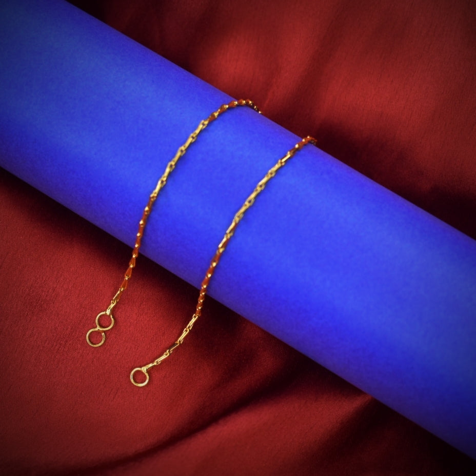 24K Gold Plated Champaswaralu Ear Chains - Classic Bridal Accessory