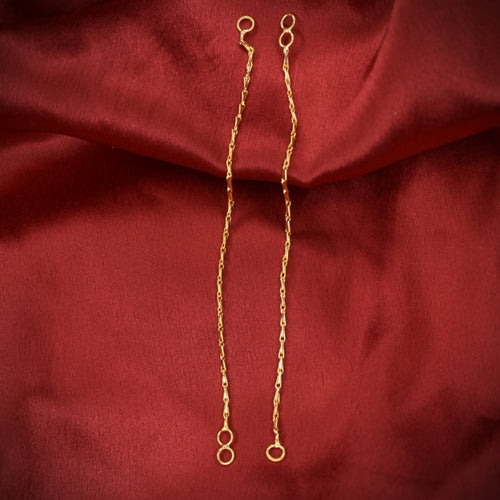 24K Gold Plated Champaswaralu Ear Chains - Classic Bridal Accessory
