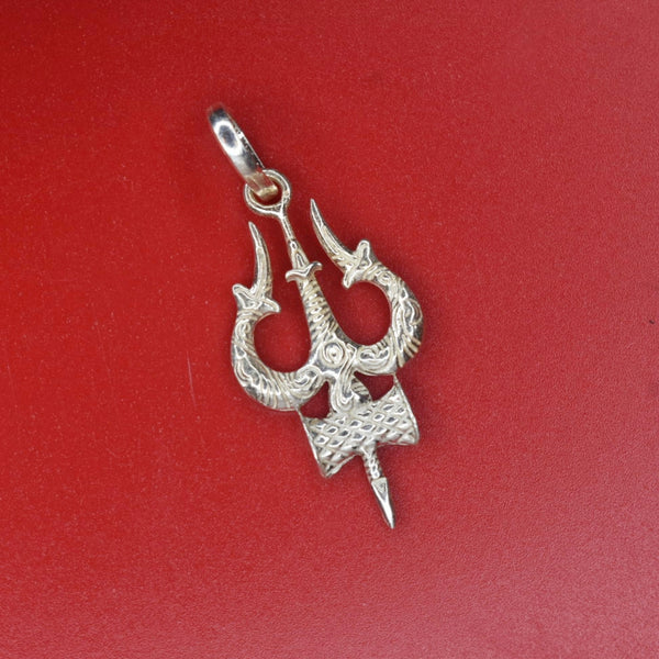 Dazzling Divinity: Unveiling the Trishul Silver Pendant, a Statement of Sacred Style