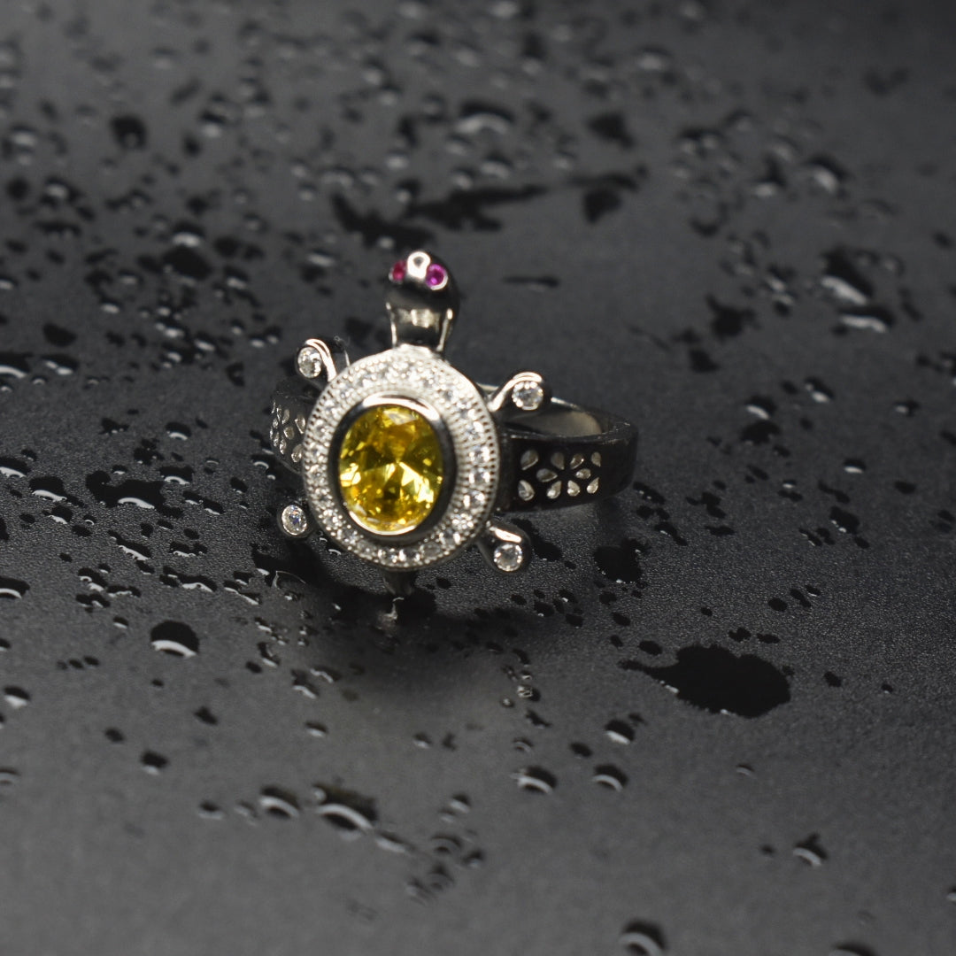 92.5 Sterling Silver Tortoise Ring for Men - Symbol of Wisdom & Prosperity