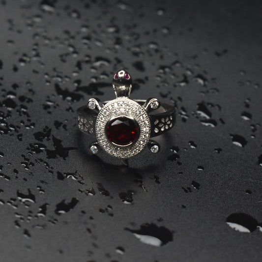 "Shine Bright with a 92.5 Sterling Silver Tortoise Ring: A Symbol of Wisdom and Beauty"