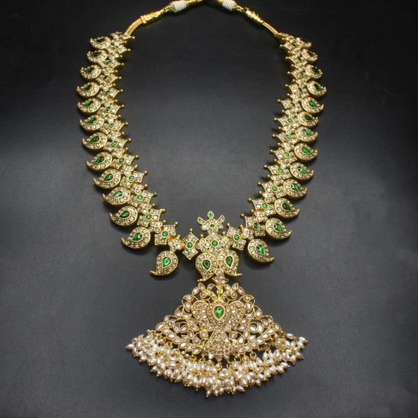 "Glamorous Elegance: The Polki Diamond Mango Haram Set by ASP Fashion Jewellery 09274575"