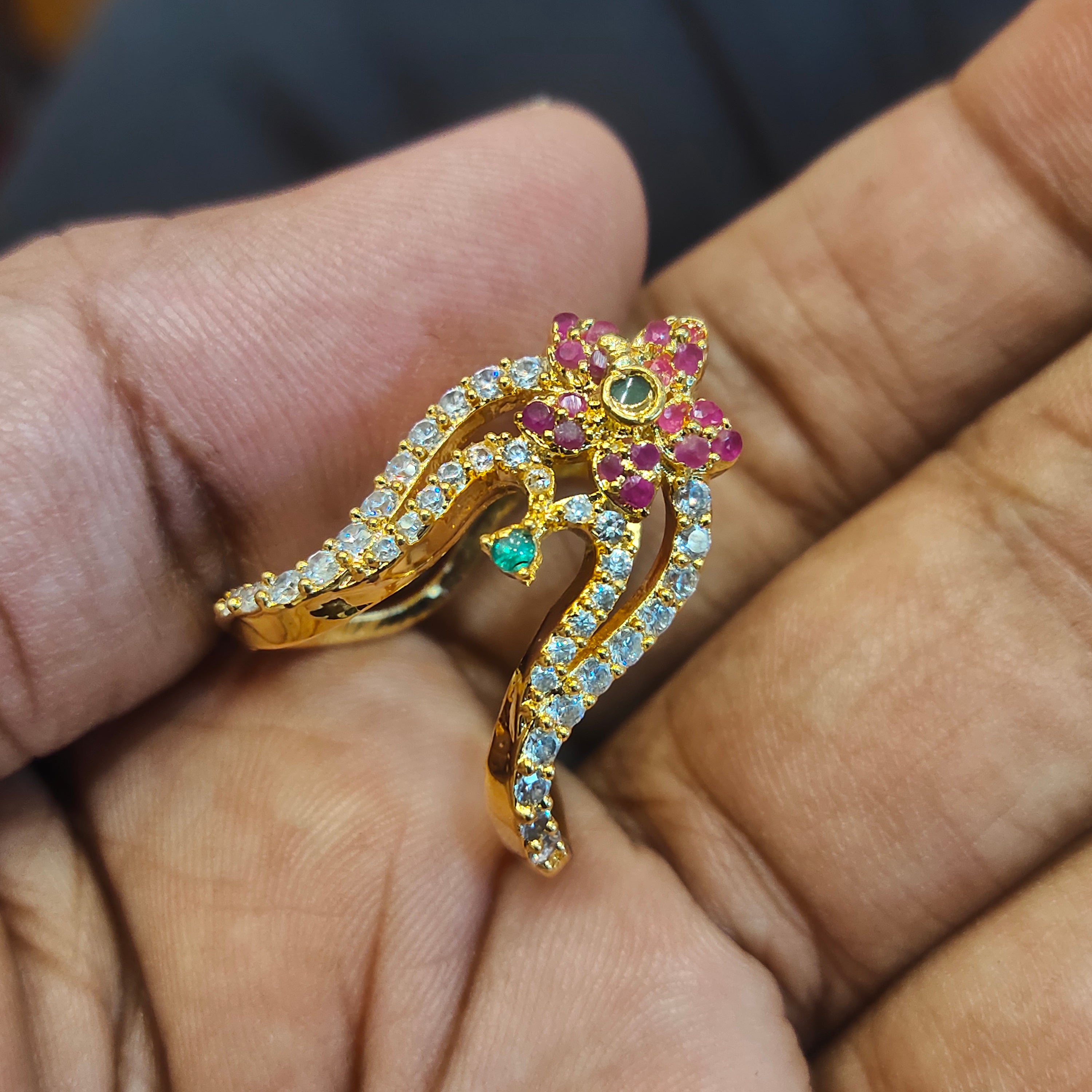Asp One Gram Gold Vanki Finger Ring Traditional South Indian