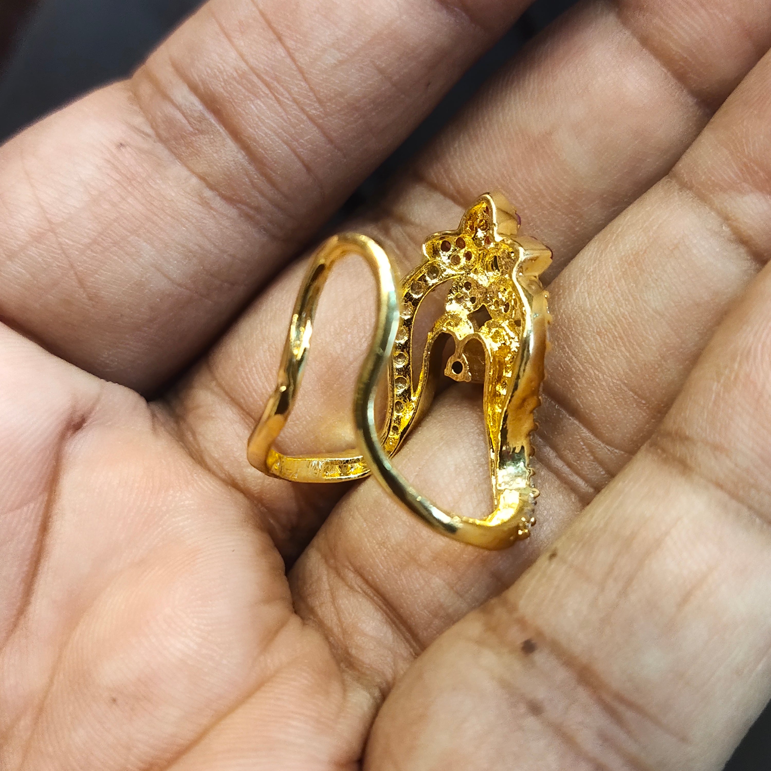 Asp One Gram Gold Vanki Finger Ring - Traditional South Indian Bridal Jewelry
