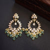 Asp CZ Gold Plated Screw Back Chandbali Earrings