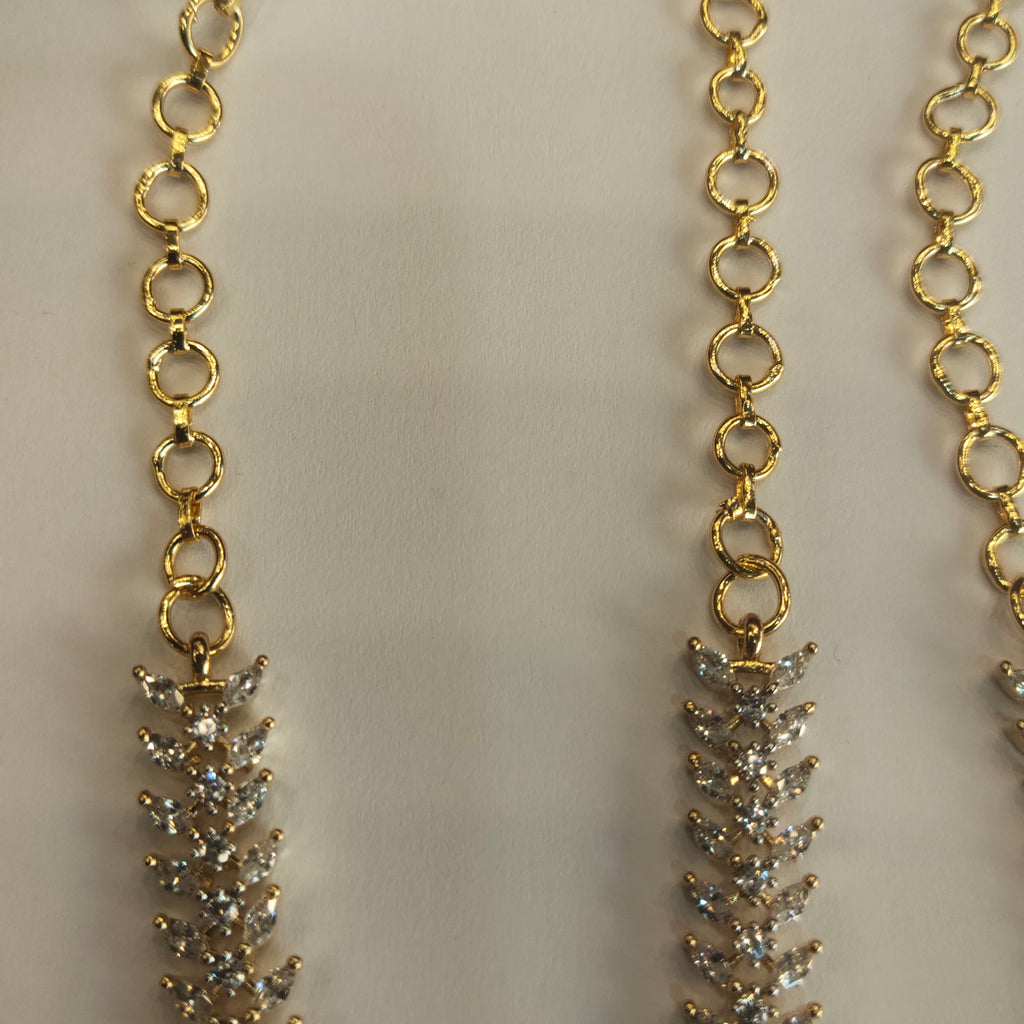 Asp Rhodium-Gold CZ Necklace Set