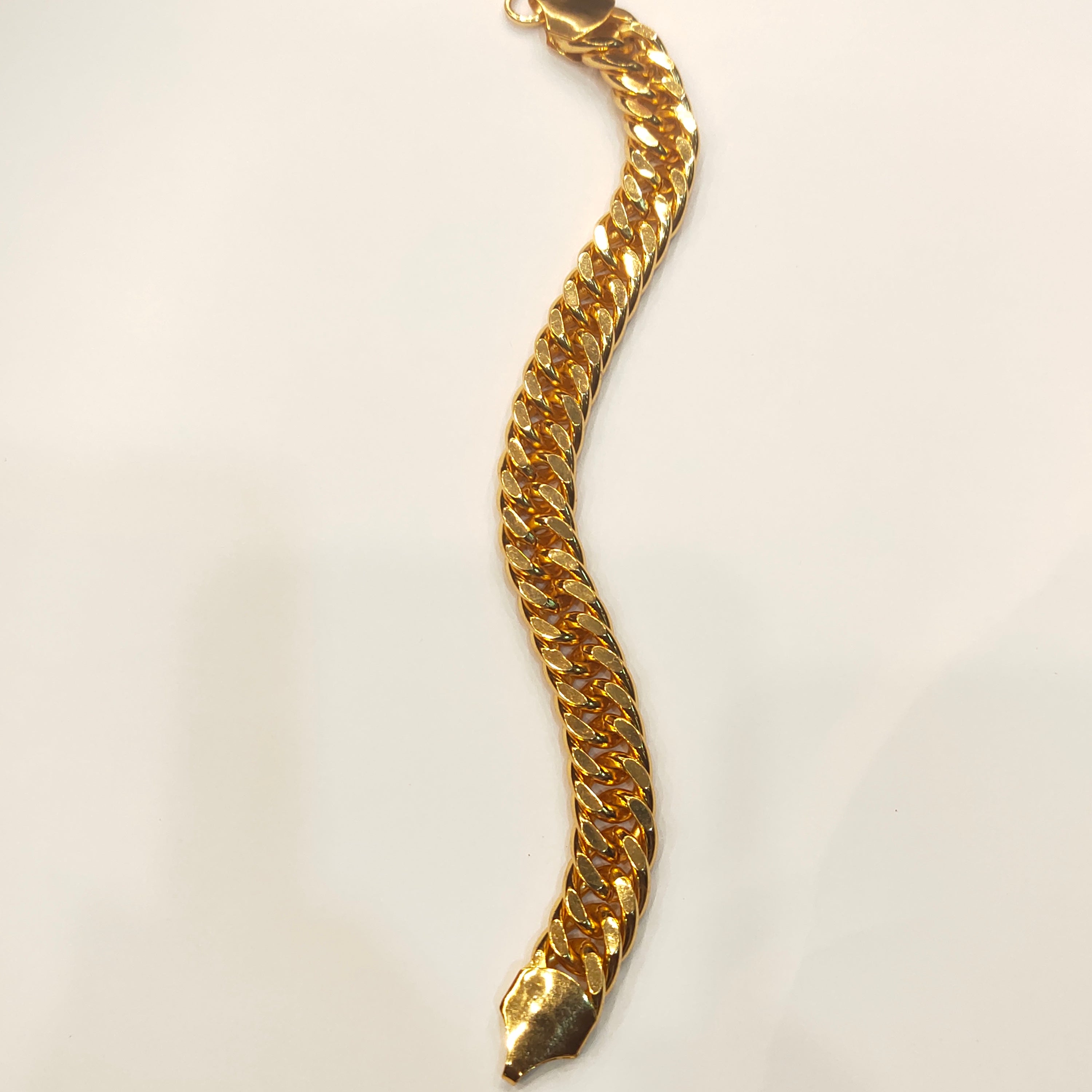 "Gilded Glory: The Asp 24K Gold-Plated Cuban Men's Bracelet"