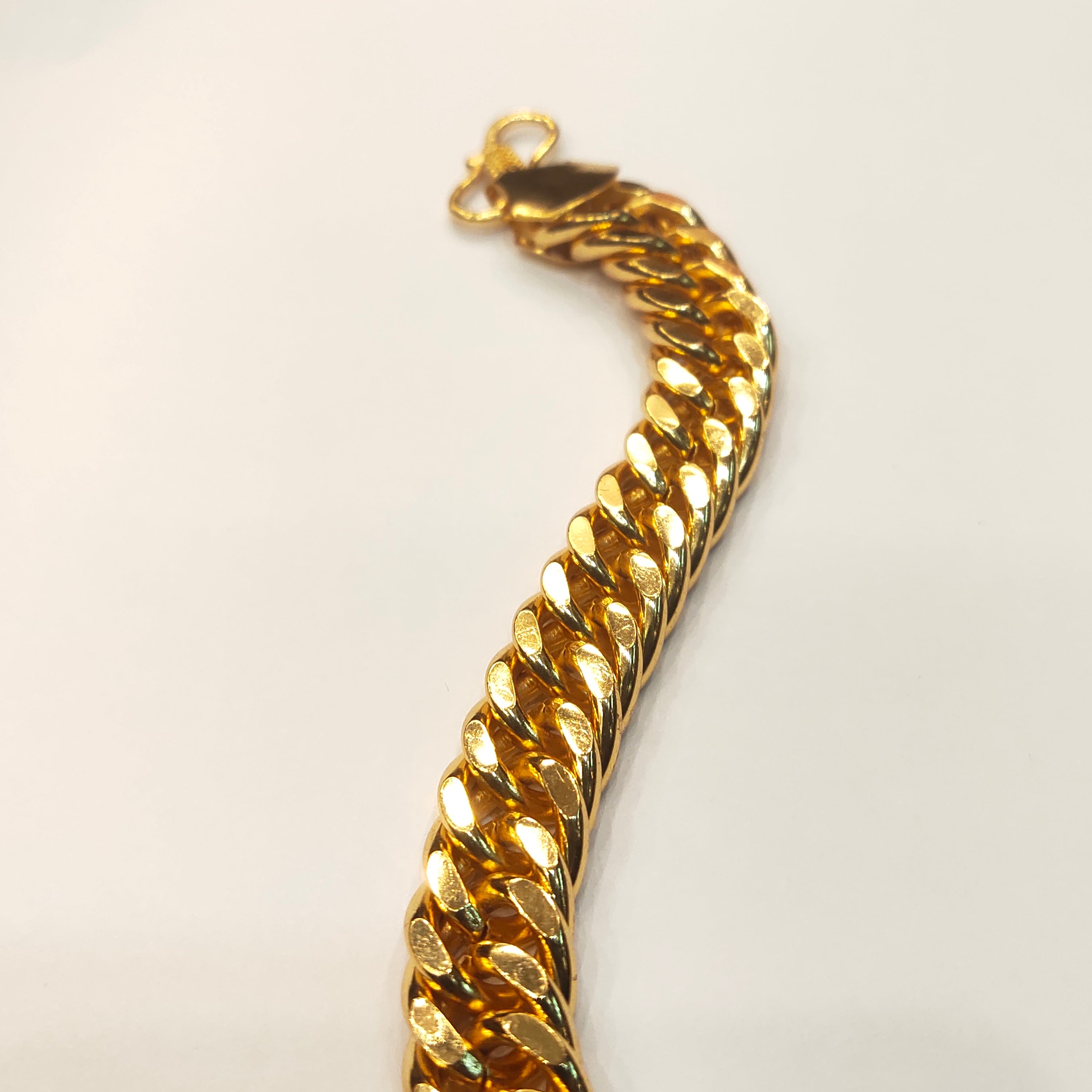 "Gilded Glory: The Asp 24K Gold-Plated Cuban Men's Bracelet"
