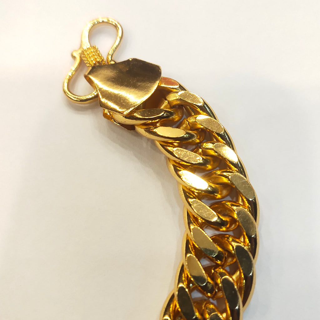 "Gilded Glory: The Asp 24K Gold-Plated Cuban Men's Bracelet"