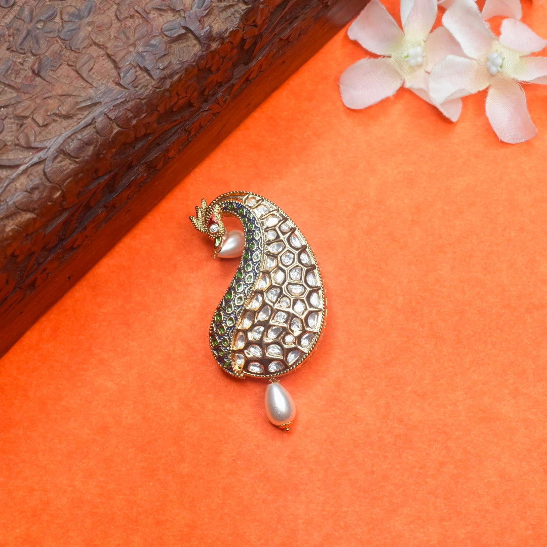 Exquisite Asp Mayur Kundan Kalangi for Groom - Handcrafted 24K Gold Wedding Jewelry