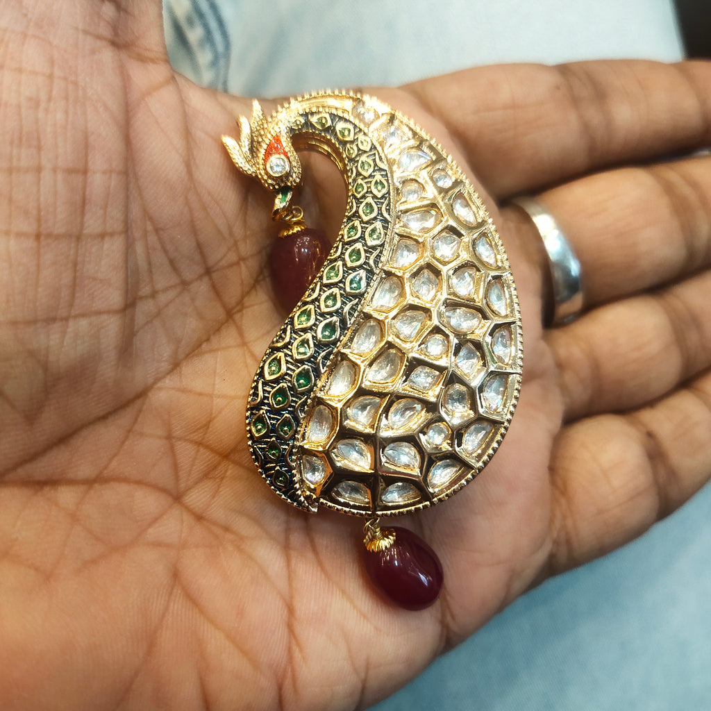 Exquisite Asp Mayur Kundan Kalangi for Groom - Handcrafted 24K Gold Wedding Jewelry