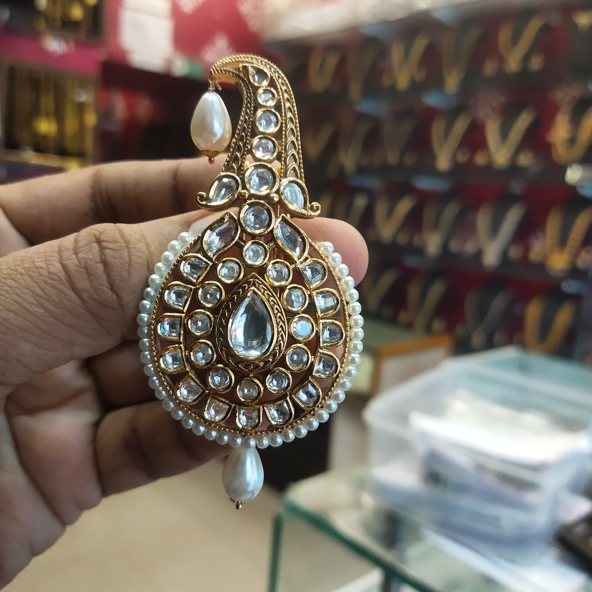 Stunning Asp Mayur Peacock Kundan Kalangi for Groom - 24K Gold Plated Wedding Accessory