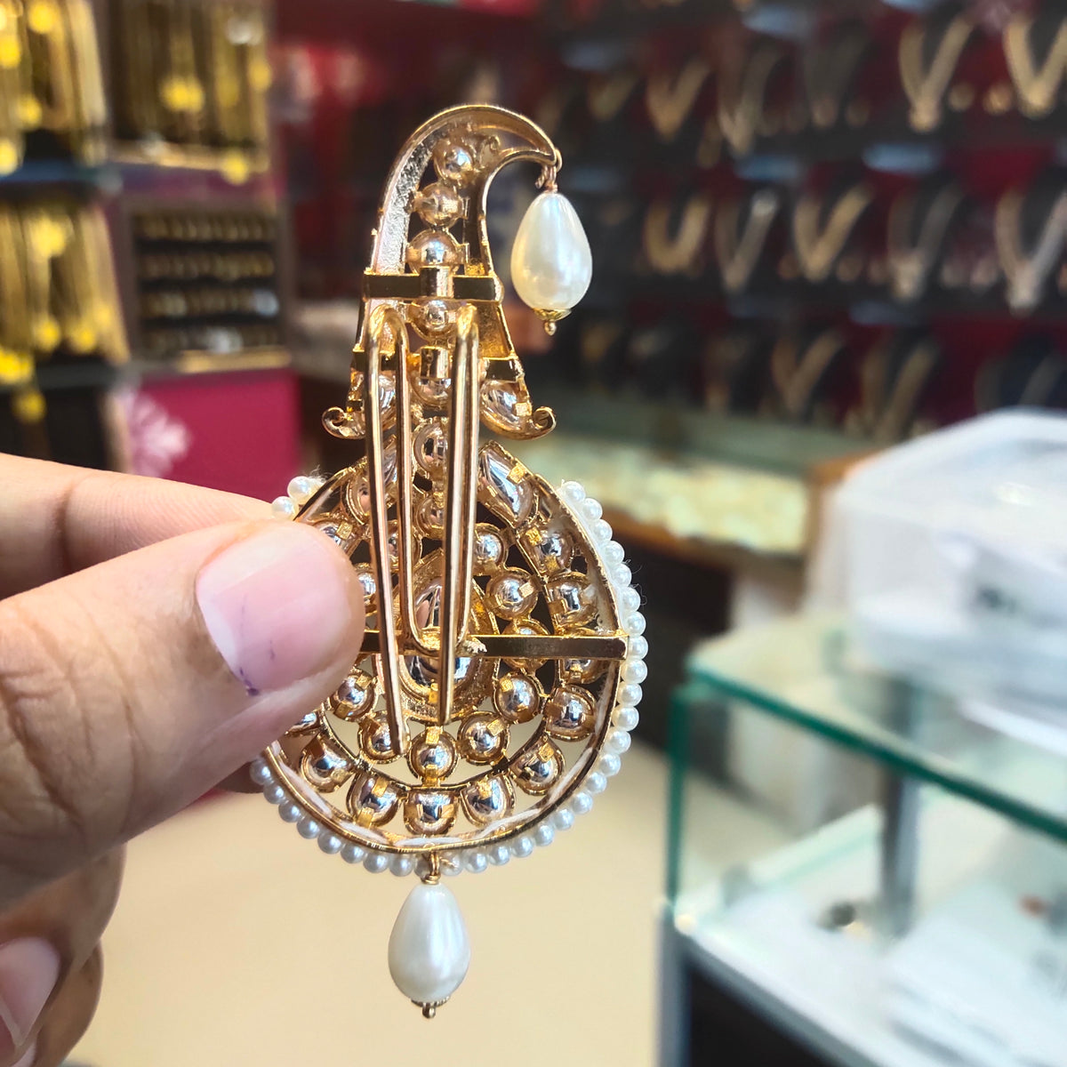 Stunning Asp Mayur Peacock Kundan Kalangi for Groom - 24K Gold Plated Wedding Accessory