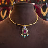 Victorian Zircon Pendant Hasli Necklace Set | Traditional Choker Jewellery