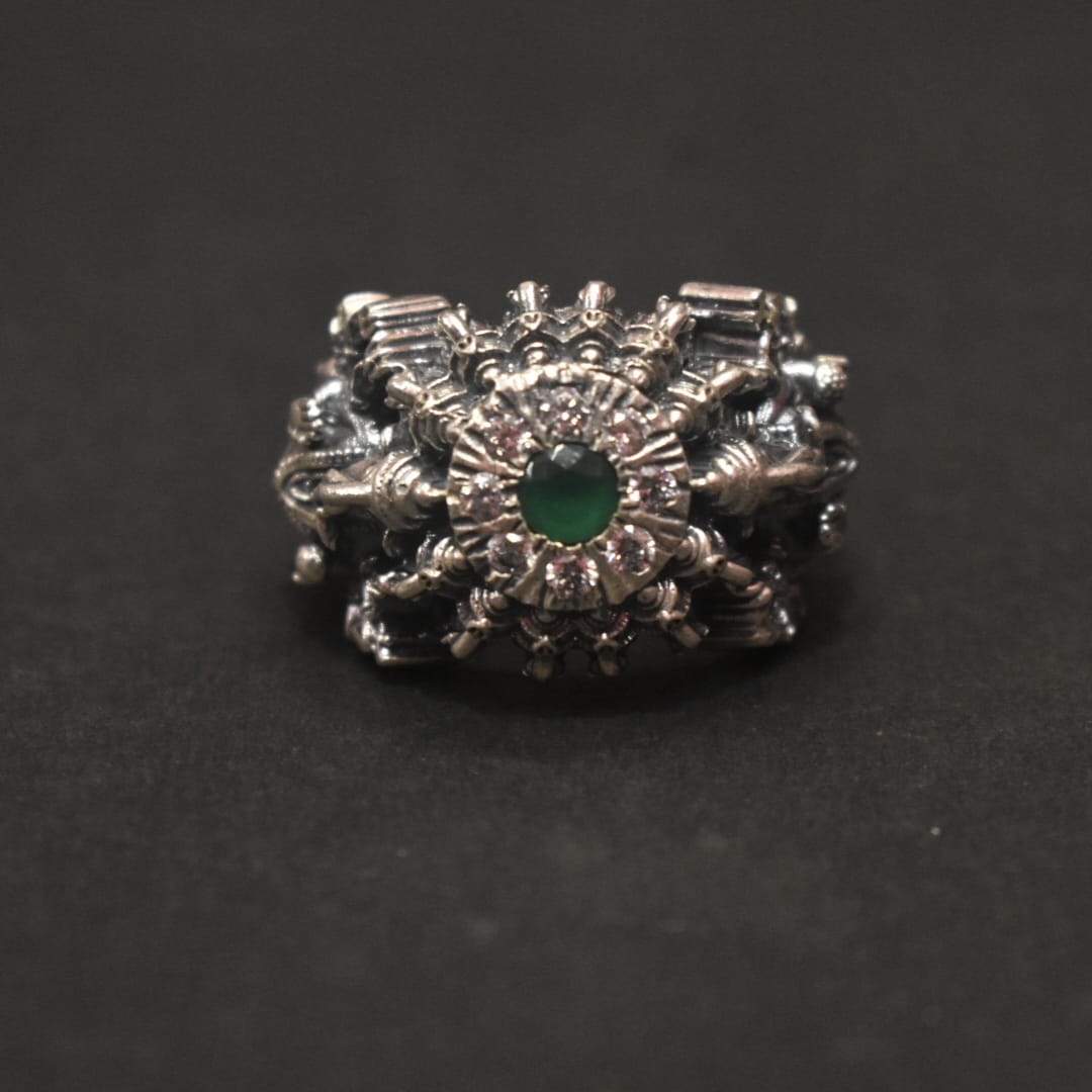 silver ganesh Ring