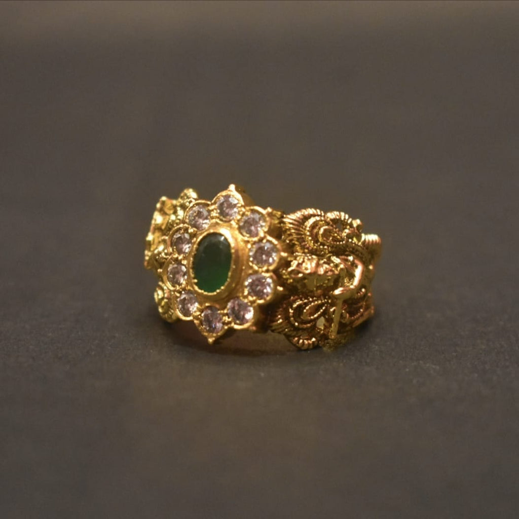 Gleaming Divinity: The Exquisite 92.5 Silver Gold-Plated Krishna Ring for Men